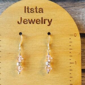 Swarovski Crystal Bicone Earrings Sterling Silver French Earwires Dangle